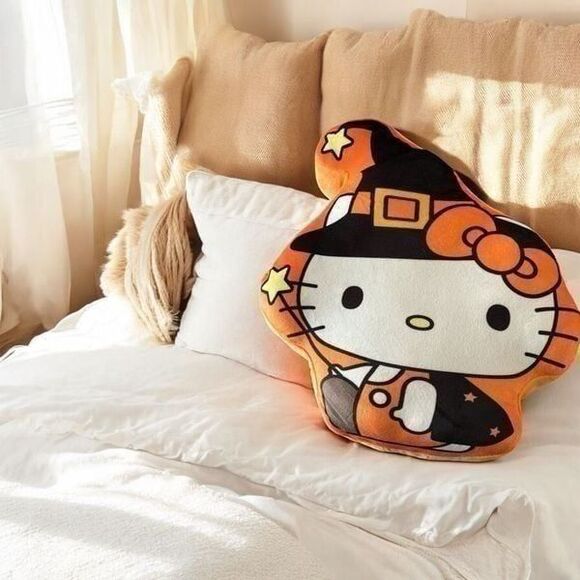 NEW 2024 Hello Kitty Halloween Witch Decorative Pillow NWT -VIRAL - Picture 1 of 4